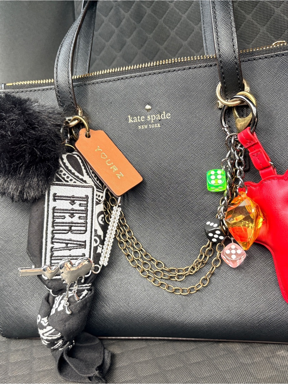 kate spade Black Leather Bag (accessories, not included Kate Spade purse only)
